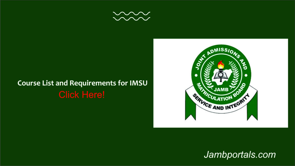 Course List and Requirements for IMSU-jambportals