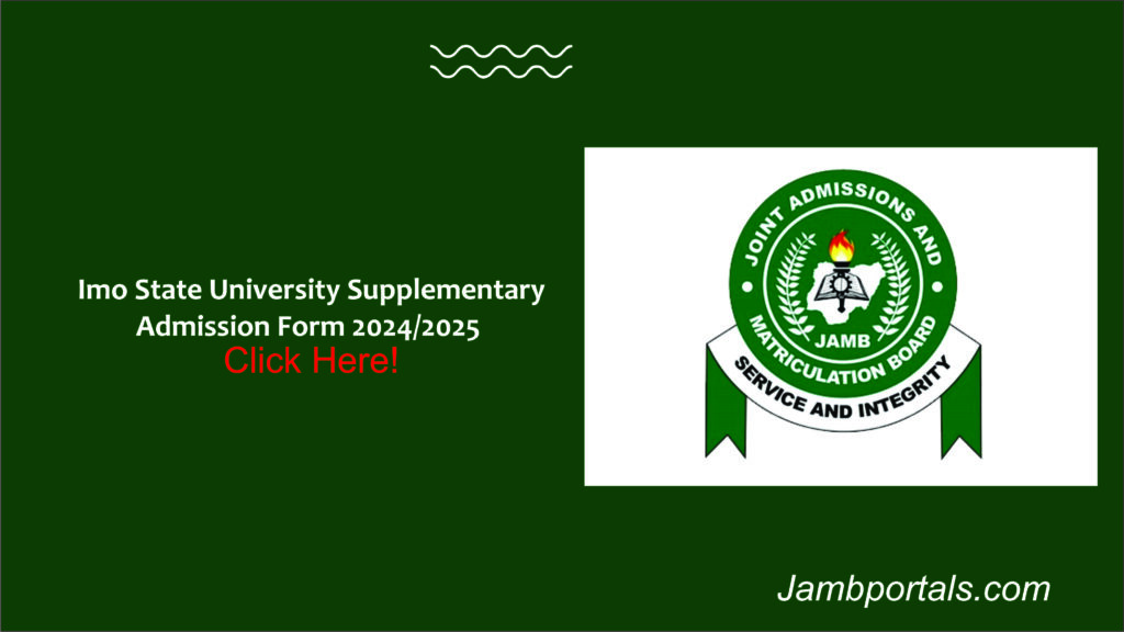 Imo State University Supplementary Admission Form 2024-2025-jambportals